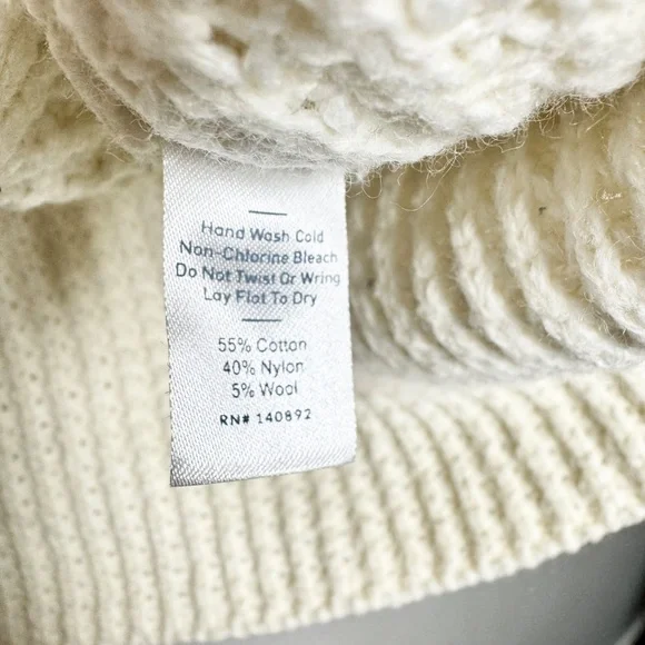 Marine Layer Delaney Pullover Waffle Knit Sweater in Off White Sz Medium - Picture 5 of 6